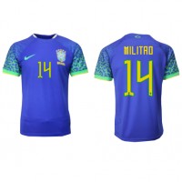 Koszulka piłkarska Brazylia Eder Militao #14 Strój wyjazdowy MŚ 2022 tanio Krótki Rękaw